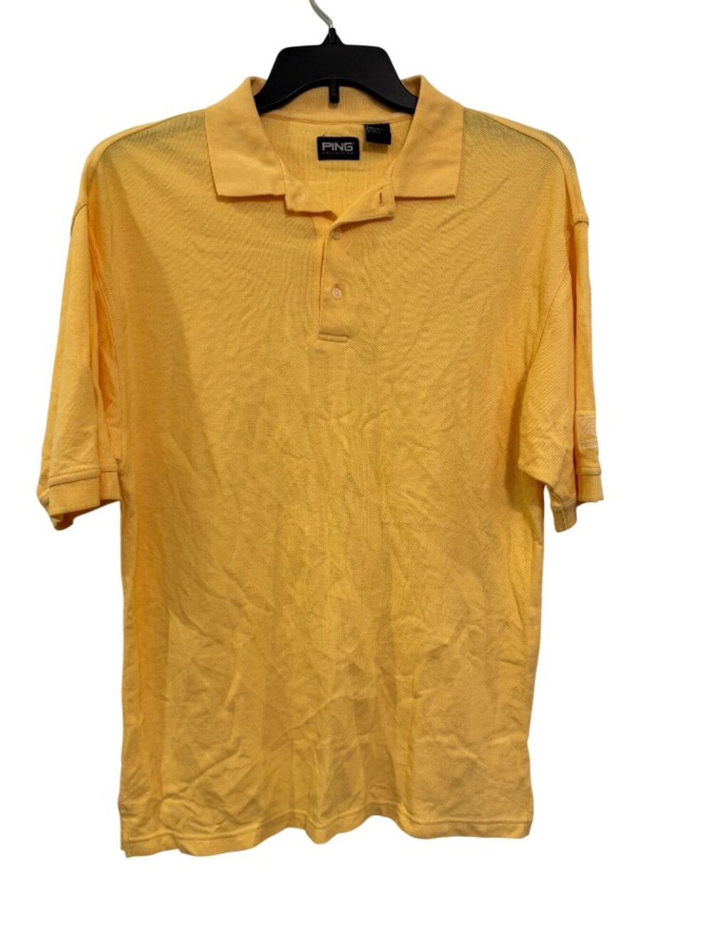 Ping Collection Yellow Golf Polo Shirt M 100% Cotton Embroidered Logo